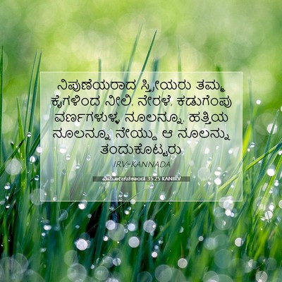 Picture 07 - ವಿಮೋಚನಕಾಂಡ 35:25 KANIRV - ನಿಪುಣೆಯರಾದ - Bible Verse Picture
