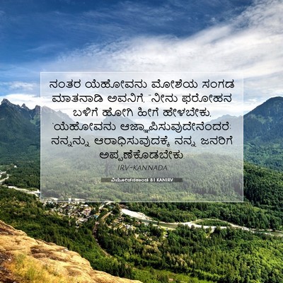 Picture 07 - ವಿಮೋಚನಕಾಂಡ 8:1 KANIRV - ನಂತರ ಯೆಹೋವನು - Bible Verse Picture