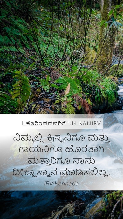 1 ಕೊರಿಂಥದವರಿಗೆ 1:14 KANIRV Bible Verse Image