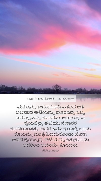 1 ಪೂರ್ವಕಾಲವೃತ್ತಾಂತ 11:23 KANIRV Bible Verse Image
