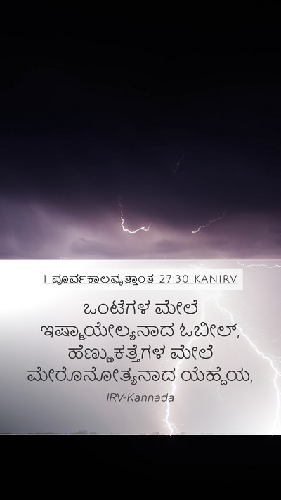 1 ಪೂರ್ವಕಾಲವೃತ್ತಾಂತ 27:30 KANIRV Mobile Phone Wallpaper - ಒಂಟೆಗಳ ಮೇಲೆ - Mobile Bible Verse Wallpaper