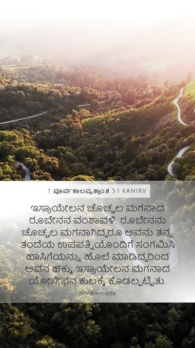 1 ಪೂರ್ವಕಾಲವೃತ್ತಾಂತ 5:1 KANIRV Bible Verse Image