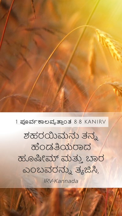 1 ಪೂರ್ವಕಾಲವೃತ್ತಾಂತ 8:8 KANIRV Bible Verse Image