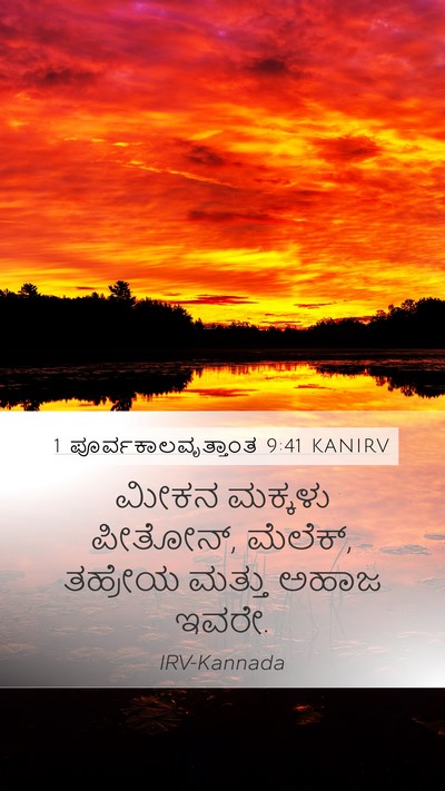 1 ಪೂರ್ವಕಾಲವೃತ್ತಾಂತ 9:41 KANIRV Bible Verse Image
