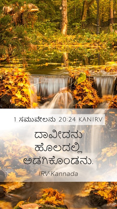 1 ಸಮುವೇಲನು 20:24 KANIRV Mobile Phone Wallpaper - ದಾವೀದನು ಹೊಲದಲ್ಲಿ - Mobile Bible Verse Wallpaper