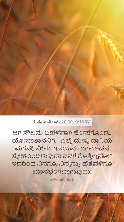 1 ಸಮುವೇಲನು 20:30 KANIRV Bible Verse Image