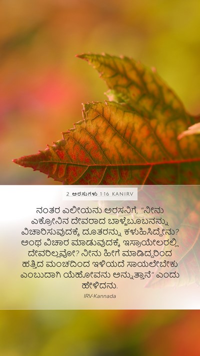 2 ಅರಸುಗಳು 1:16 KANIRV Bible Verse Image