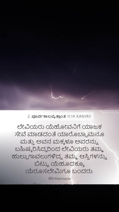 2 ಪೂರ್ವಕಾಲವೃತ್ತಾಂತ 11:14 KANIRV Bible Verse Image