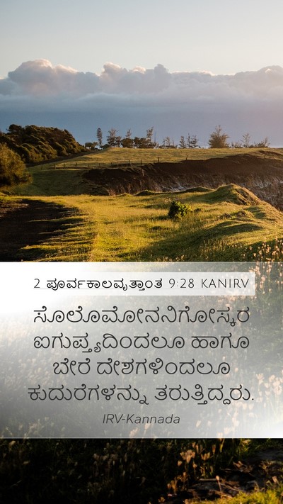 2 ಪೂರ್ವಕಾಲವೃತ್ತಾಂತ 9:28 KANIRV Bible Verse Image