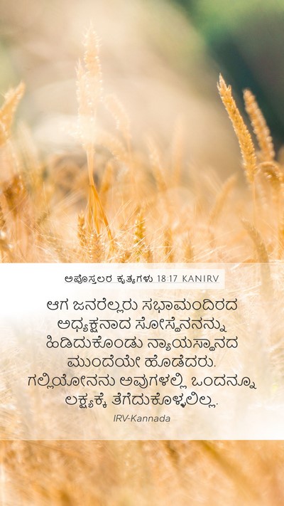ಅಪೊಸ್ತಲರ ಕೃತ್ಯಗಳು 18:17 KANIRV Bible Verse Image