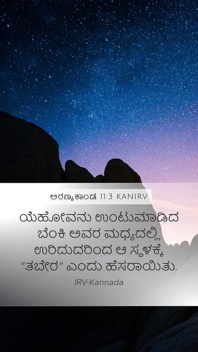 ಅರಣ್ಯಕಾಂಡ 11:3 KANIRV Mobile Phone Wallpaper - ಯೆಹೋವನು ಉಂಟುಮಾಡಿದ - Mobile Bible Verse Wallpaper