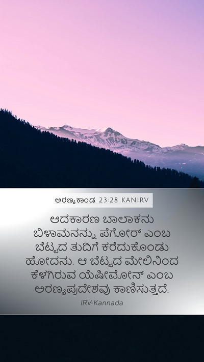 ಅರಣ್ಯಕಾಂಡ 23:28 KANIRV Bible Verse Image
