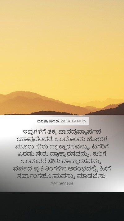 ಅರಣ್ಯಕಾಂಡ 28:14 KANIRV Bible Verse Image