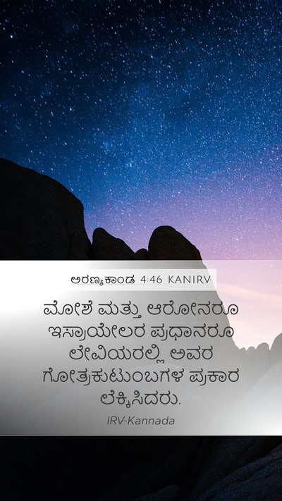 ಅರಣ್ಯಕಾಂಡ 4:46 KANIRV Mobile Phone Wallpaper - ಮೋಶೆ ಮತ್ತು ಆರೋನರೂ - Mobile Bible Verse Wallpaper