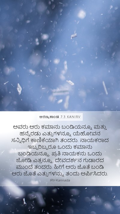 ಅರಣ್ಯಕಾಂಡ 7:3 KANIRV Mobile Phone Wallpaper - ಅವರು ಆರು ಕಮಾನು - Mobile Bible Verse Wallpaper