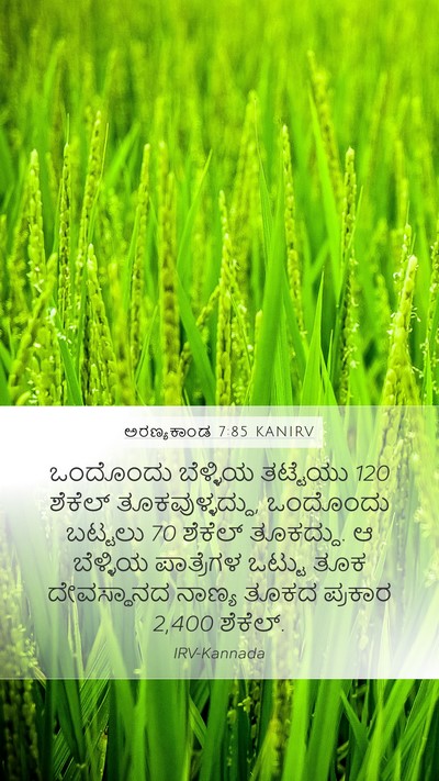 ಅರಣ್ಯಕಾಂಡ 7:85 KANIRV Mobile Phone Wallpaper - ಒಂದೊಂದು ಬೆಳ್ಳಿಯ - Mobile Bible Verse Wallpaper
