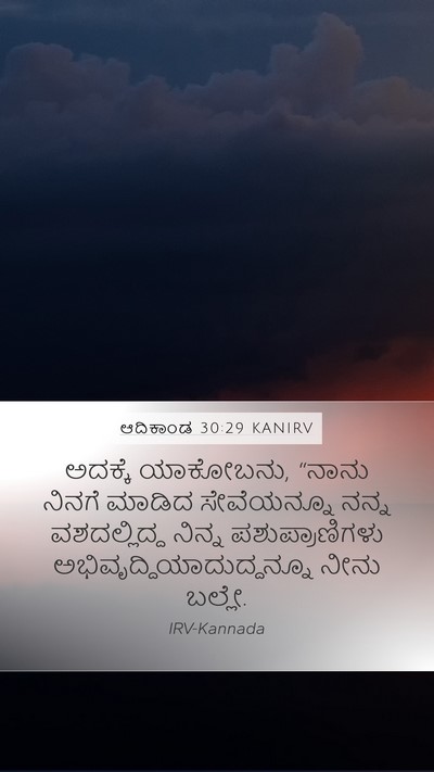 ಆದಿಕಾಂಡ 30:29 KANIRV Bible Verse Image