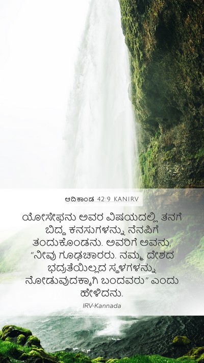 ಆದಿಕಾಂಡ 42:9 KANIRV Bible Verse Image