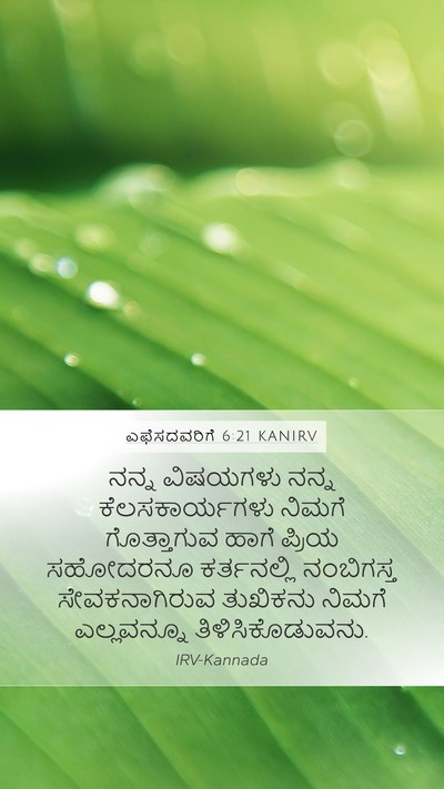 ಎಫೆಸದವರಿಗೆ 6:21 KANIRV Bible Verse Image