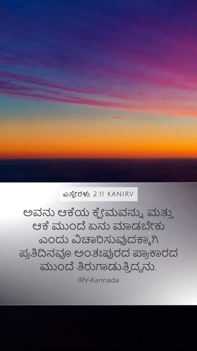 ಎಸ್ತೇರಳು 2:11 KANIRV Mobile Phone Wallpaper - ಅವನು ಆಕೆಯ - Mobile Bible Verse Wallpaper