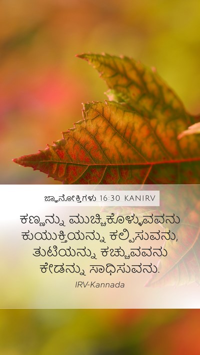 ಜ್ಞಾನೋಕ್ತಿಗಳು 16:30 KANIRV Mobile Phone Wallpaper - ಕಣ್ಣನ್ನು - Mobile Bible Verse Wallpaper