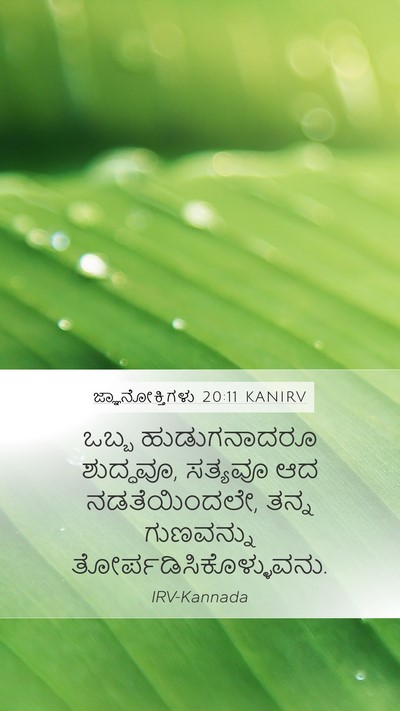 ಜ್ಞಾನೋಕ್ತಿಗಳು 20:11 KANIRV Mobile Phone Wallpaper - ಒಬ್ಬ ಹುಡುಗನಾದರೂ - Mobile Bible Verse Wallpaper