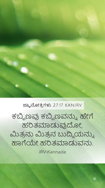 ಜ್ಞಾನೋಕ್ತಿಗಳು 27:17 KANIRV Bible Verse Image