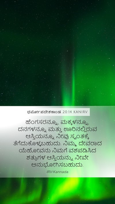 ಧರ್ಮೋಪದೇಶಕಾಂಡ 20:14 KANIRV Bible Verse Image