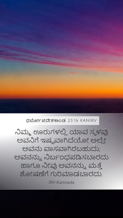 ಧರ್ಮೋಪದೇಶಕಾಂಡ 23:16 KANIRV Mobile Phone Wallpaper - ನಿಮ್ಮ ಊರುಗಳಲ್ಲಿ - Mobile Bible Verse Wallpaper