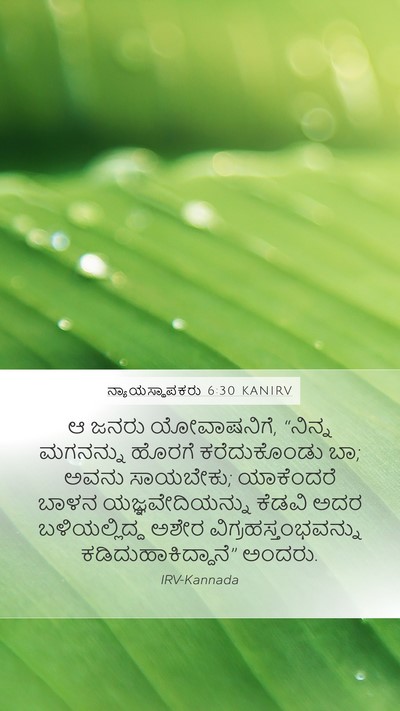 ನ್ಯಾಯಸ್ಥಾಪಕರು 6:30 KANIRV Mobile Phone Wallpaper - ಆ ಜನರು ಯೋವಾಷನಿಗೆ, - Mobile Bible Verse Wallpaper