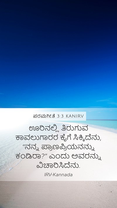 ಪರಮಗೀತೆ 3:3 KANIRV Mobile Phone Wallpaper - ಊರಿನಲ್ಲಿ ತಿರುಗುವ - Mobile Bible Verse Wallpaper