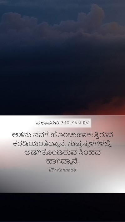 ಪ್ರಲಾಪಗಳು 3:10 KANIRV Bible Verse Image