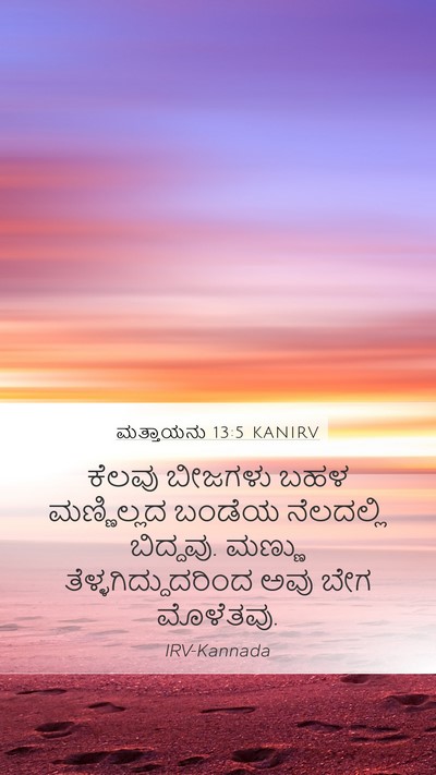 ಮತ್ತಾಯನು 13:5 KANIRV Mobile Phone Wallpaper - ಕೆಲವು ಬೀಜಗಳು ಬಹಳ - Mobile Bible Verse Wallpaper