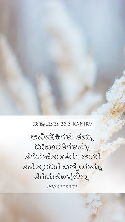 ಮತ್ತಾಯನು 25:3 KANIRV Bible Verse Image