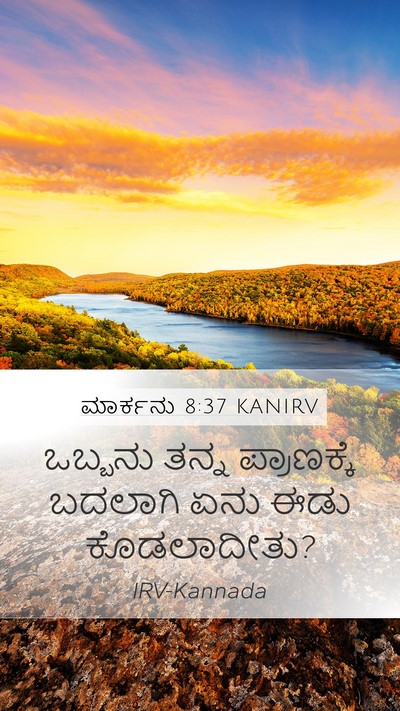 ಮಾರ್ಕನು 8:37 KANIRV Mobile Phone Wallpaper - ಒಬ್ಬನು ತನ್ನ - Mobile Bible Verse Wallpaper