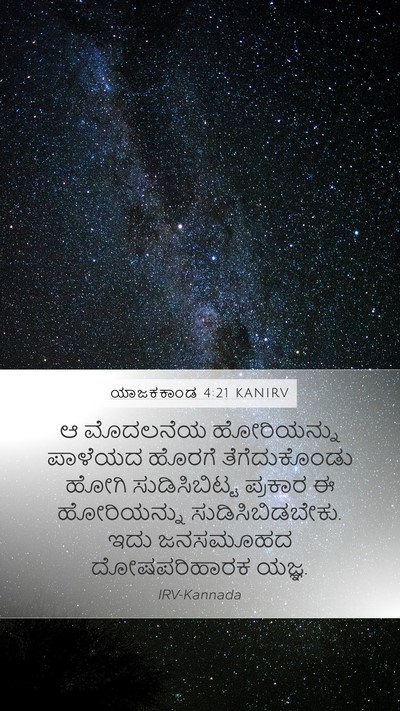 ಯಾಜಕಕಾಂಡ 4:21 KANIRV Bible Verse Image