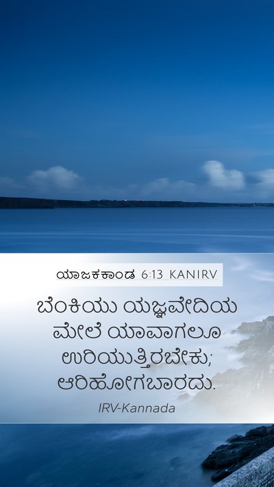 ಯಾಜಕಕಾಂಡ 6:13 KANIRV Mobile Phone Wallpaper - ಬೆಂಕಿಯು ಯಜ್ಞವೇದಿಯ - Mobile Bible Verse Wallpaper