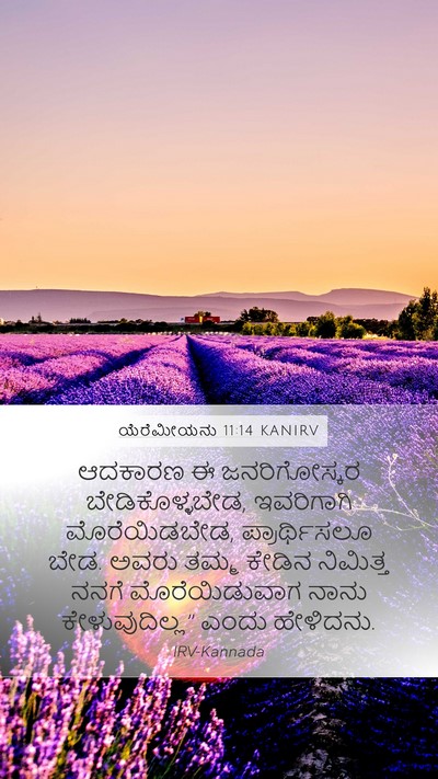 ಯೆರೆಮೀಯನು 11:14 KANIRV Bible Verse Image