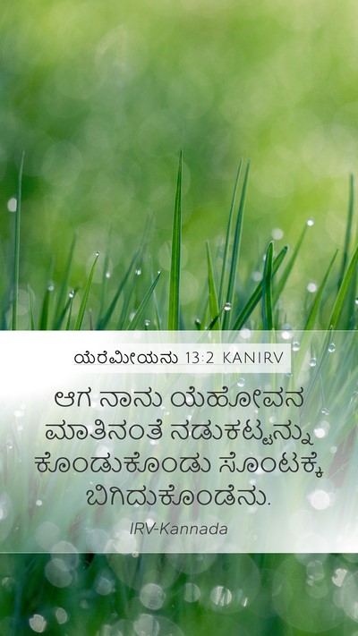 ಯೆರೆಮೀಯನು 13:2 KANIRV Mobile Phone Wallpaper - ಆಗ ನಾನು ಯೆಹೋವನ - Mobile Bible Verse Wallpaper