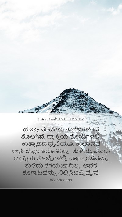 ಯೆಶಾಯನು 16:10 KANIRV Bible Verse Image
