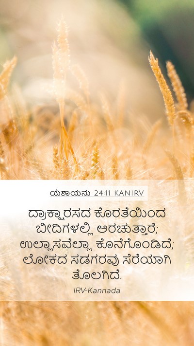 ಯೆಶಾಯನು 24:11 KANIRV Bible Verse Image