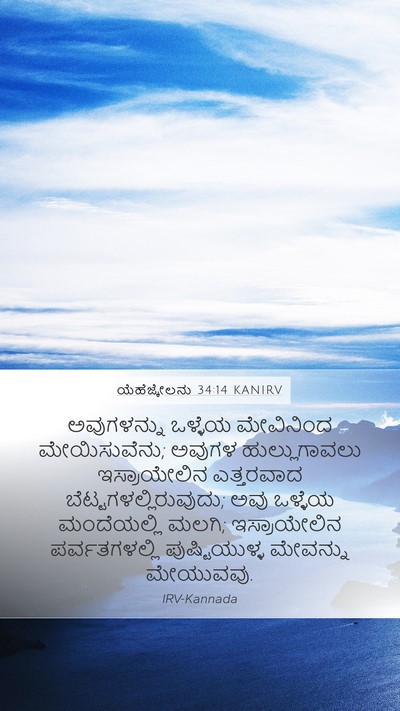 ಯೆಹೆಜ್ಕೇಲನು 34:14 KANIRV Bible Verse Image