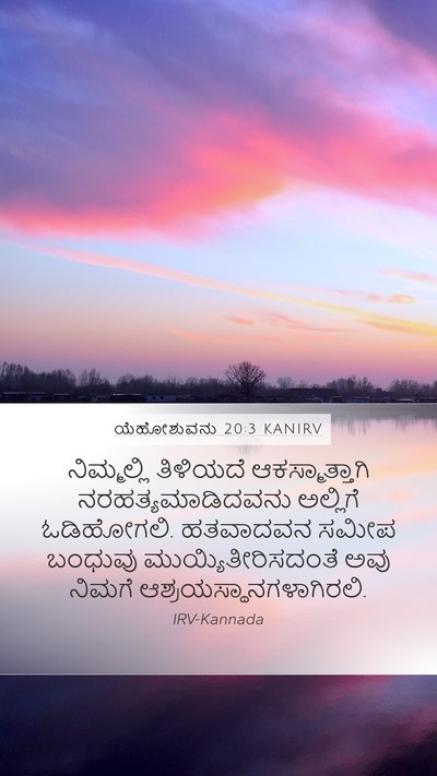 ಯೆಹೋಶುವನು 20:3 KANIRV Mobile Phone Wallpaper - ನಿಮ್ಮಲ್ಲಿ ತಿಳಿಯದೆ - Mobile Bible Verse Wallpaper