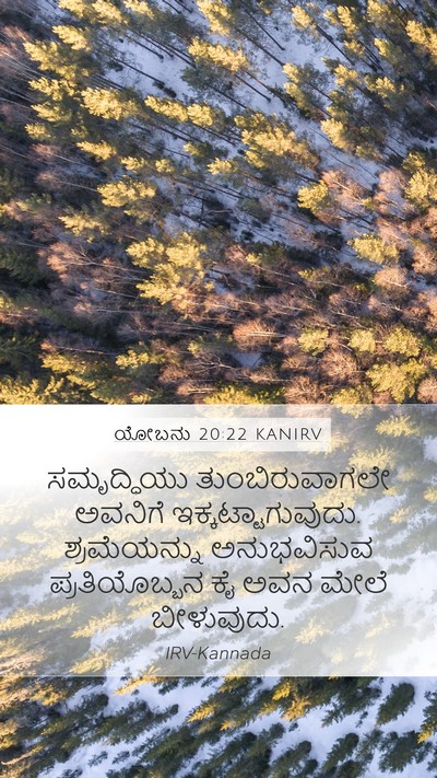 ಯೋಬನು 20:22 KANIRV Mobile Phone Wallpaper - ಸಮೃದ್ಧಿಯು - Mobile Bible Verse Wallpaper