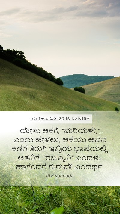 ಯೋಹಾನನು 20:16 KANIRV Bible Verse Image