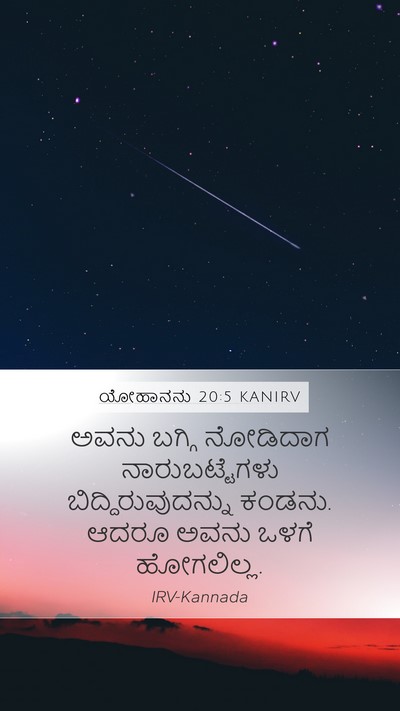 ಯೋಹಾನನು 20:5 KANIRV Mobile Phone Wallpaper - ಅವನು ಬಗ್ಗಿ - Mobile Bible Verse Wallpaper