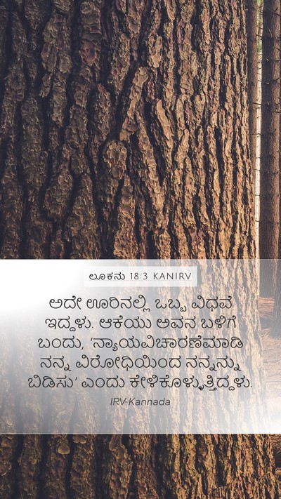 ಲೂಕನು 18:3 KANIRV Mobile Phone Wallpaper - ಅದೇ ಊರಿನಲ್ಲಿ ಒಬ್ಬ - Mobile Bible Verse Wallpaper