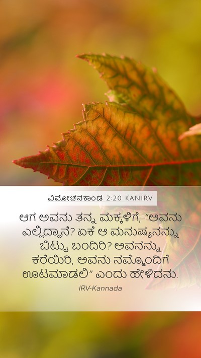 ವಿಮೋಚನಕಾಂಡ 2:20 KANIRV Mobile Phone Wallpaper - ಆಗ ಅವನು ತನ್ನ - Mobile Bible Verse Wallpaper