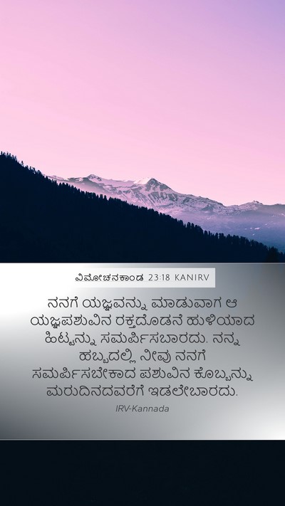 ವಿಮೋಚನಕಾಂಡ 23:18 KANIRV Mobile Phone Wallpaper - ನನಗೆ ಯಜ್ಞವನ್ನು - Mobile Bible Verse Wallpaper