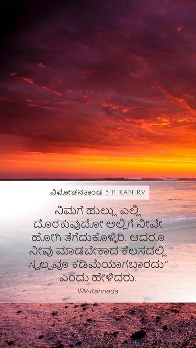 ವಿಮೋಚನಕಾಂಡ 5:11 KANIRV Mobile Phone Wallpaper - ನಿಮಗೆ ಹುಲ್ಲು - Mobile Bible Verse Wallpaper